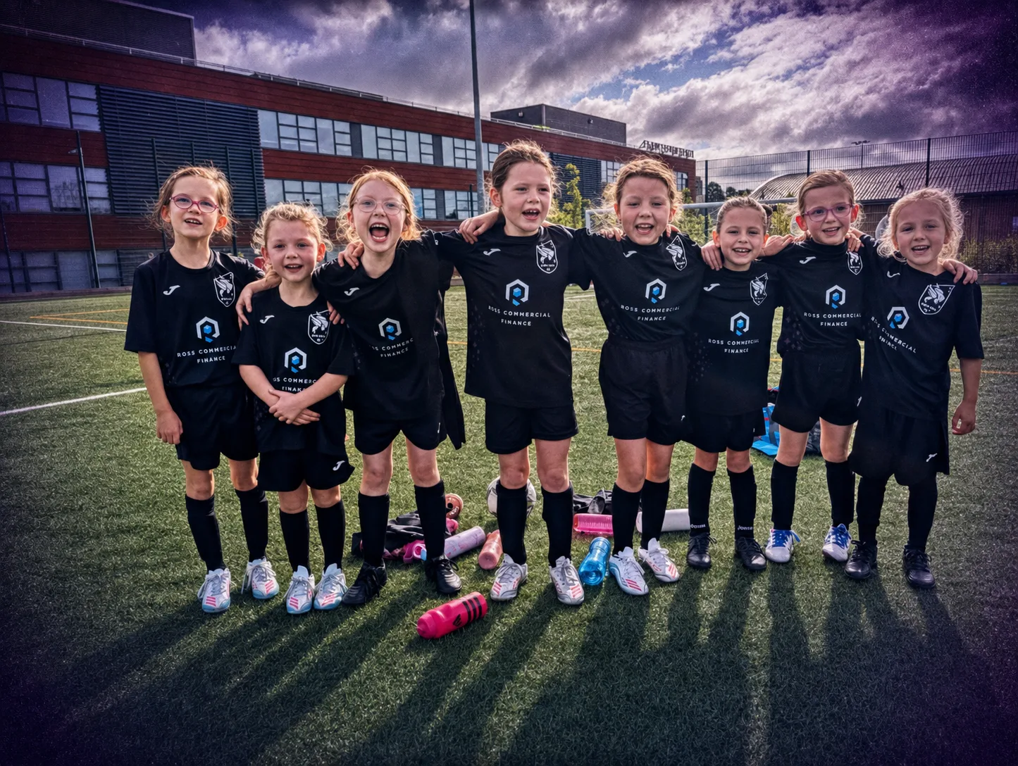 One of She Can FC's younger teams lined up together
